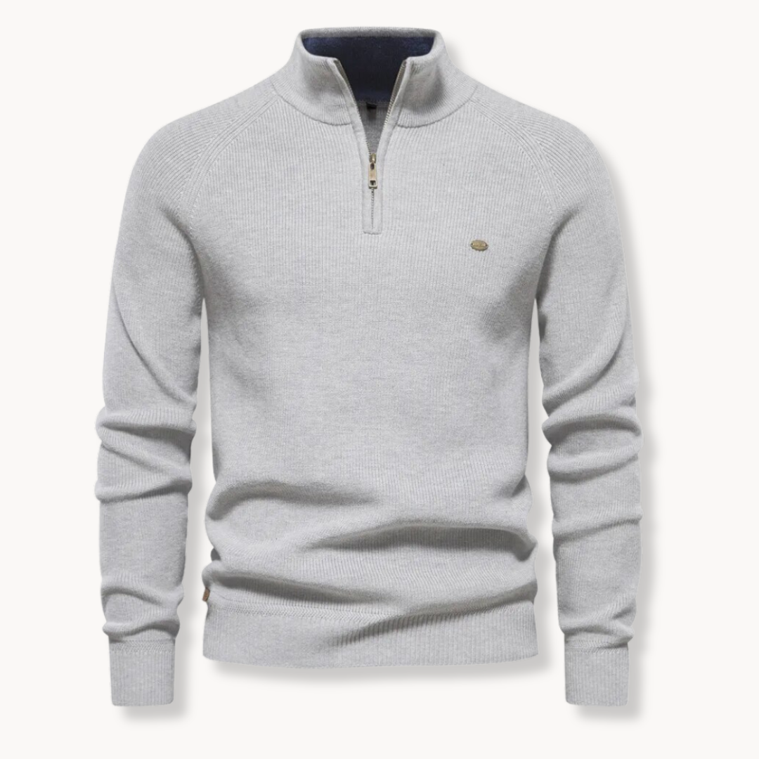 Men's Ribbed Half-Zip Knit Sweater