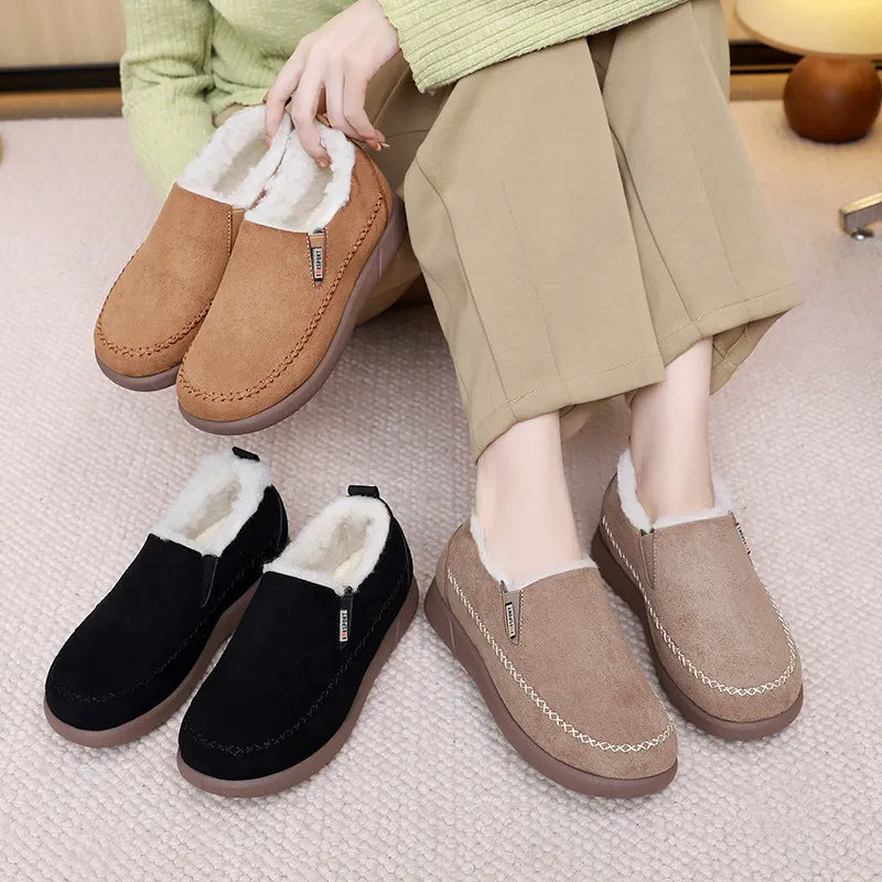 Men's Sheep Wool Slippers - Winter Elegance and Comfort