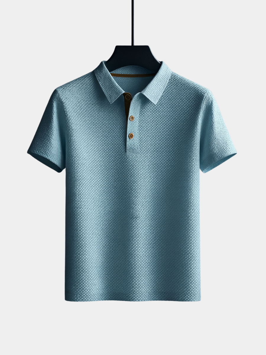 Men's Short Sleeve Textured Polo Shirt