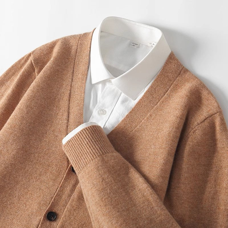 Men's V-Neck Button-Front Cardigan