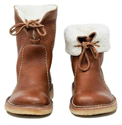 Men's Waterproof Wool-Lined Leather Winter Boots