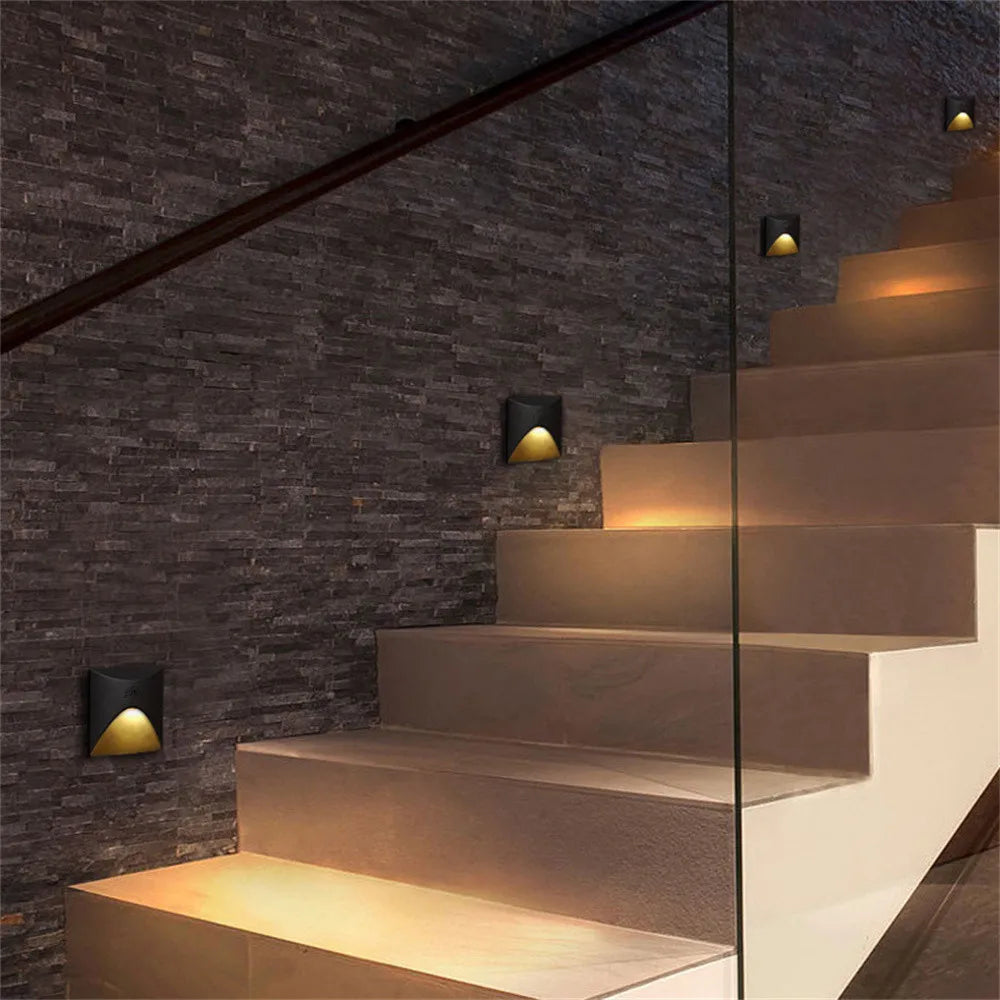 Modern Waterproof IP65 Outdoor Recessed LED Wall Light - 3W Embedded Step, Staircase, Balcony & Porch Light