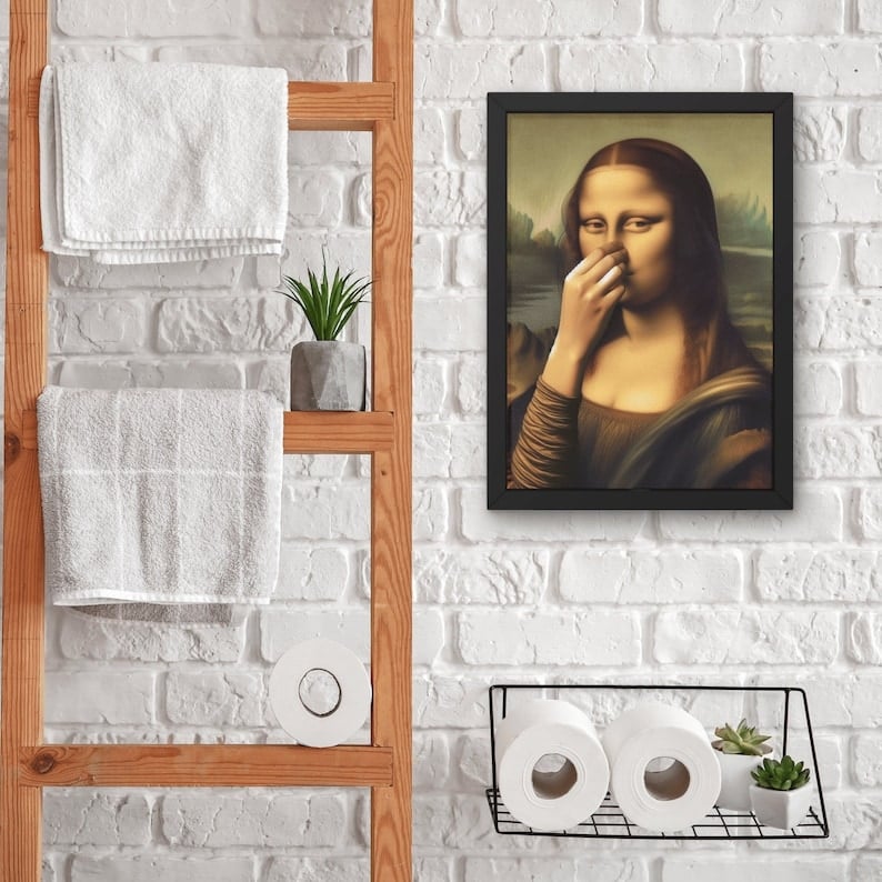 Mona Lisa Toilet Humor Print