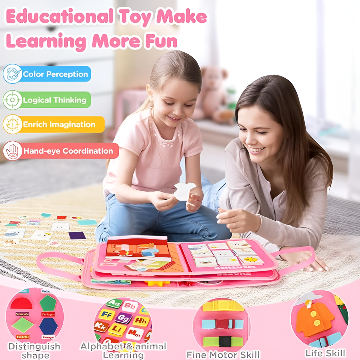Montessori Activity Busy Board - Upgraded Edition