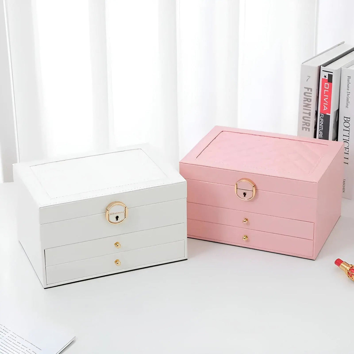 Multi-Layer PU Leather Jewellery Box Organiser