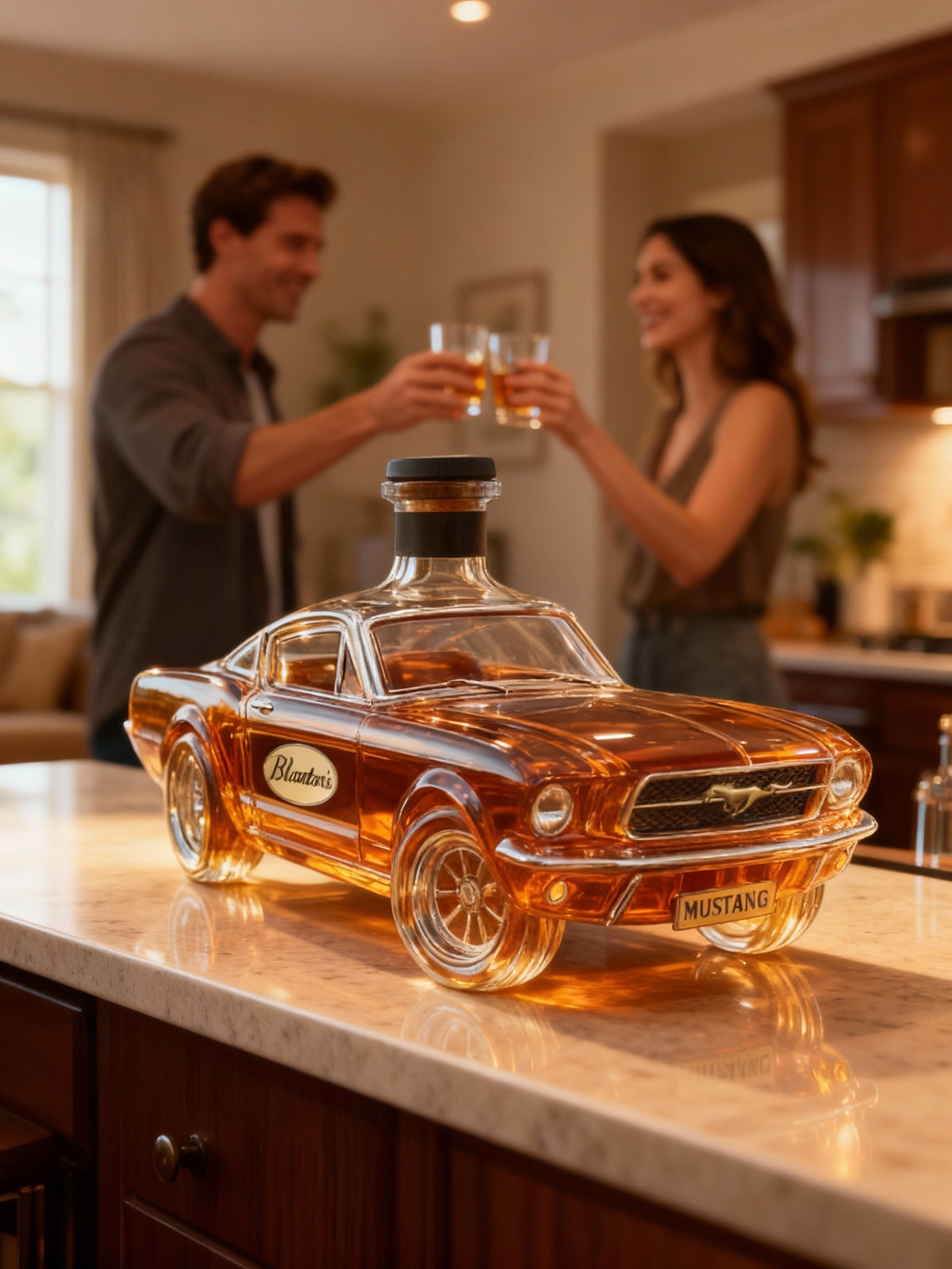 Mustang Car-Shaped Whiskey Decanter for Home Bar Decorative Accent