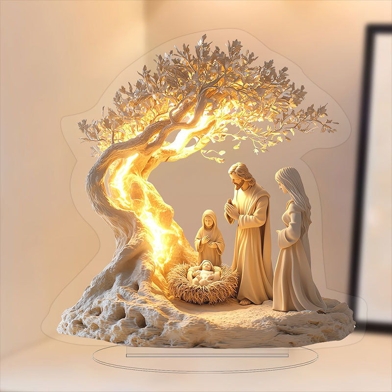 Nativity Tree of Life Acrylic Decor - Spiritual Accent