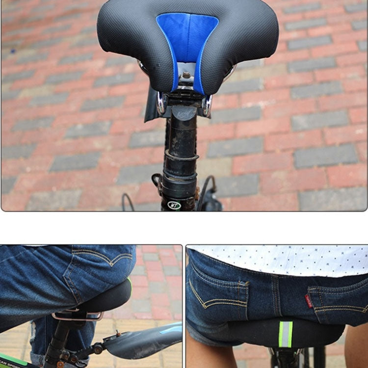 Noseless Bicycle Seat with Thick Soft Padding for Mountain Bikes - Black