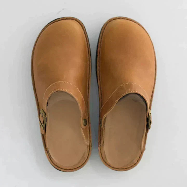 Orthopedic Leather Clogs for Autumn