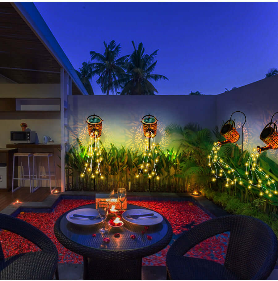 Outdoor Solar LED Waterfall Garden Light Decor