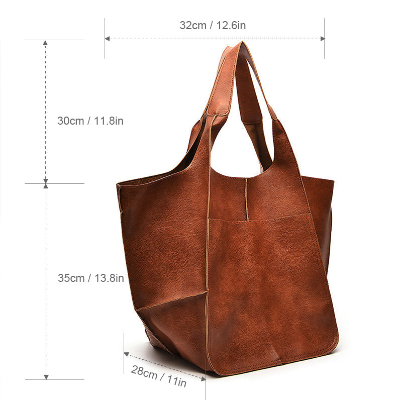 Oversized Leather Weekend Bag
