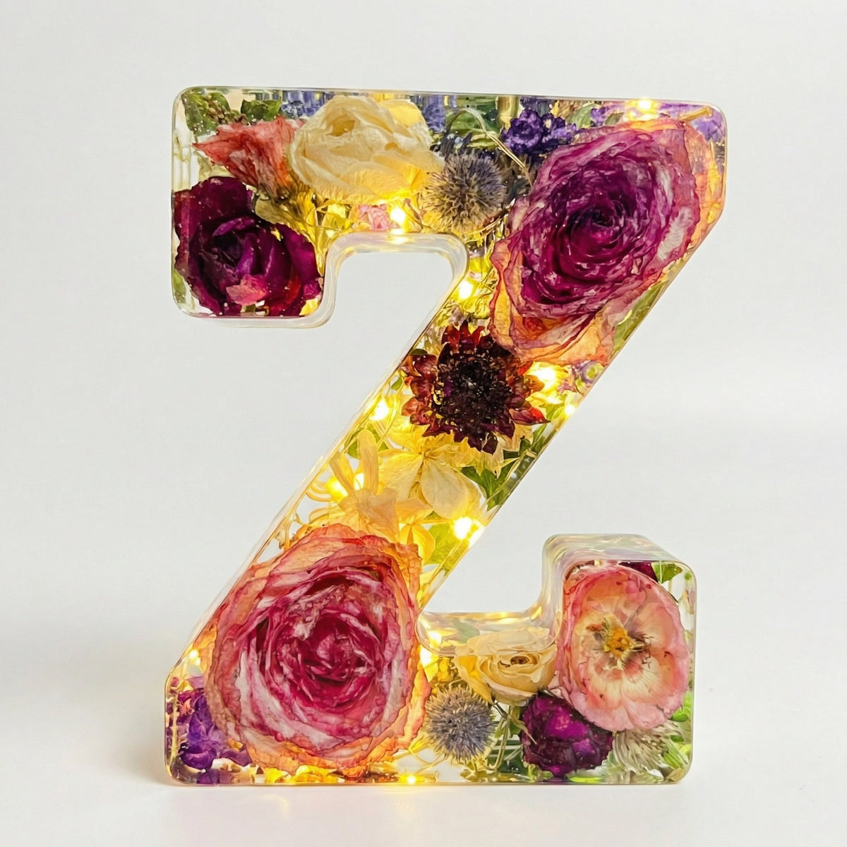 Personalized Floral Resin Letter Light