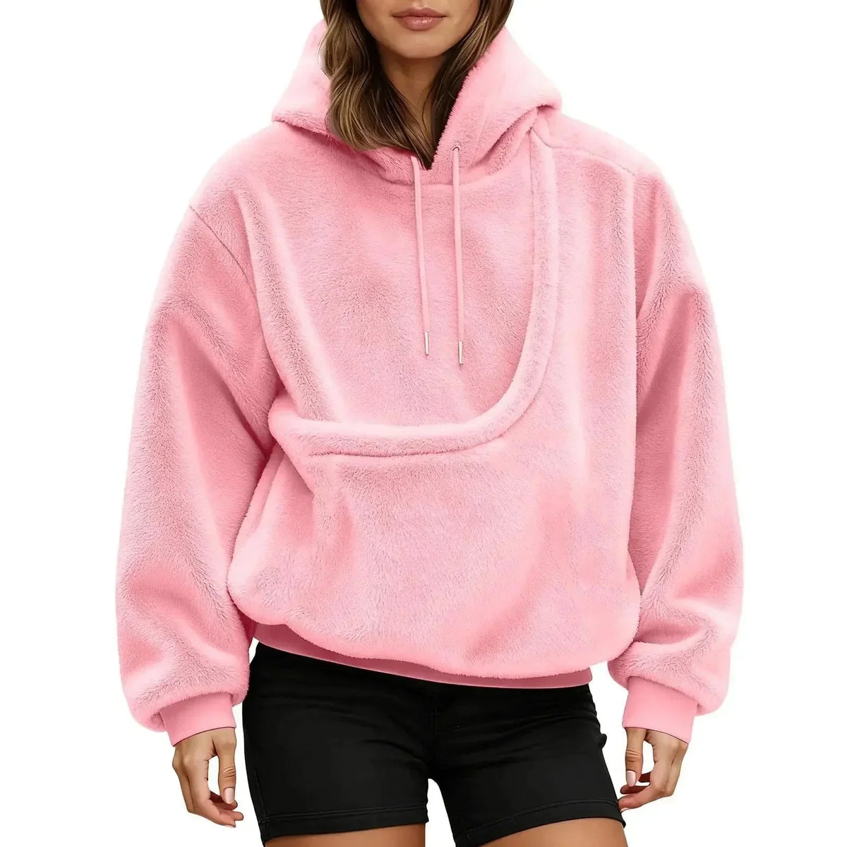 Pet Carrier Hoodie with Front Pouch for Hands-Free Carrying