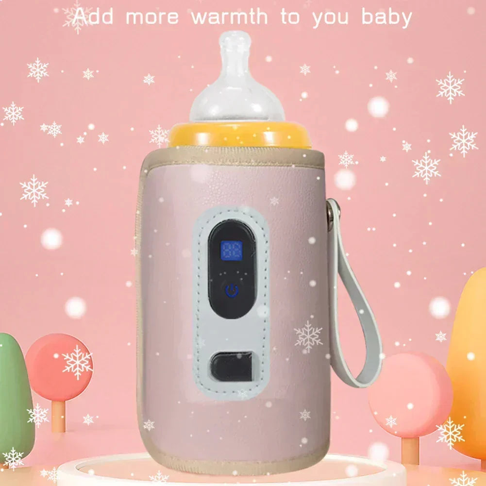 Portable Baby Bottle Warmer - USB Rechargeable with Display