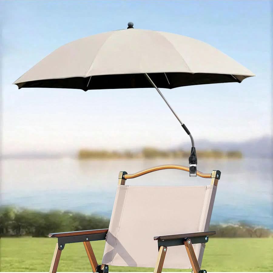 Portable Beach and Camping Umbrella with 360° Rotation and UV-Resistant Fabric