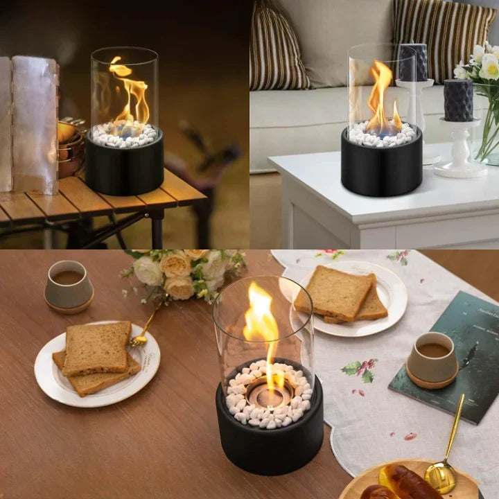 Portable Glass Fireplace for Modern Indoor & Outdoor Ambience