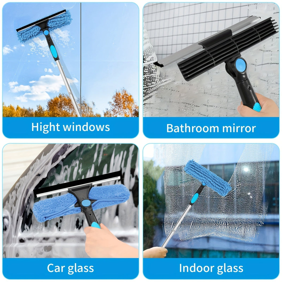 Professional Telescopic Window Cleaner - Streak-Free Windows