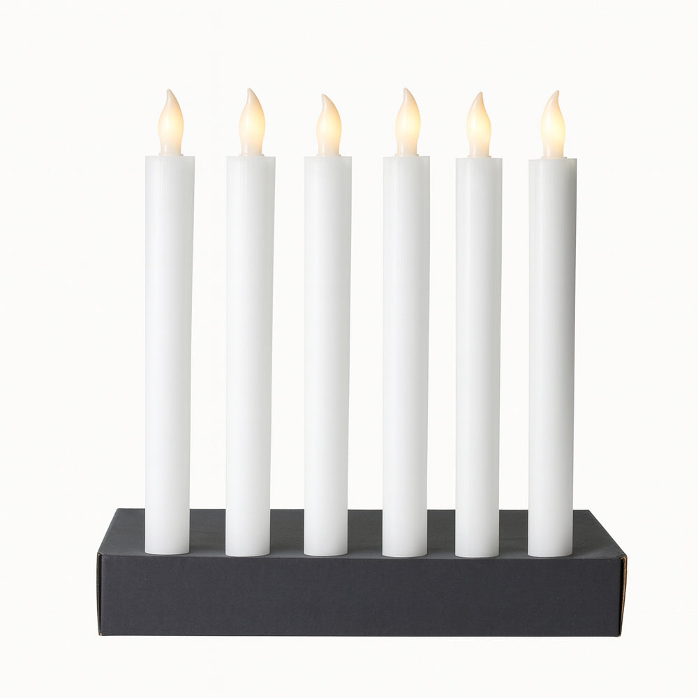 Real Wax LED Taper Candles with Timer Function – Pack of 6 – 24.5 cm
