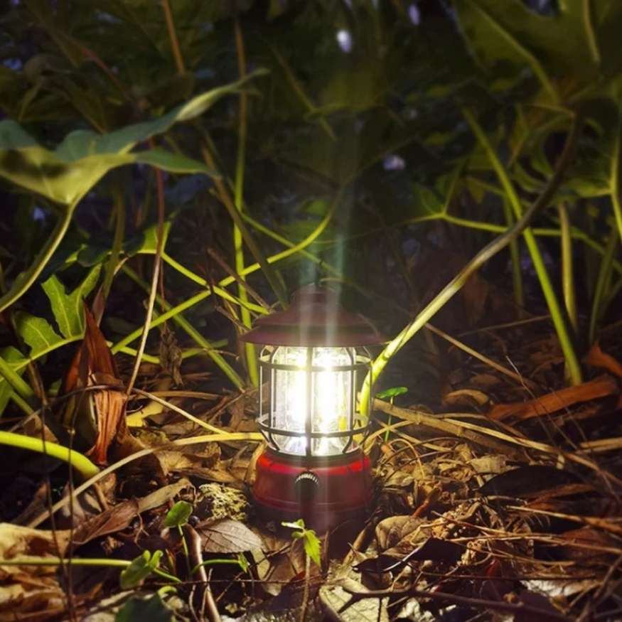 Rechargeable Vintage Camping Lantern with Dimmable LED
