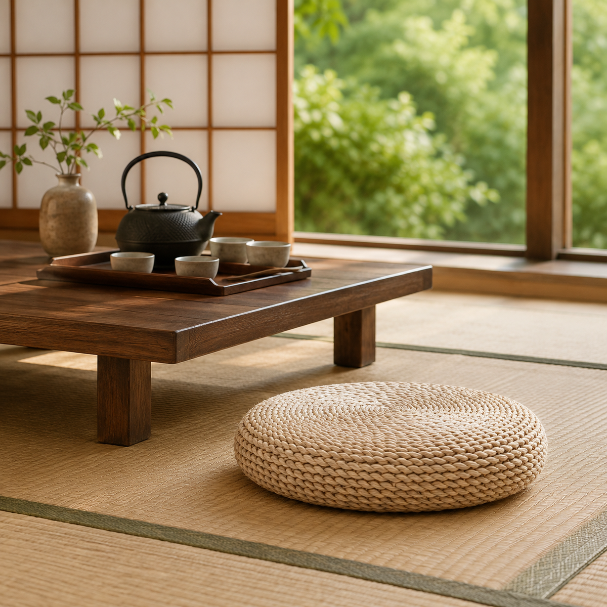 Round Braided Floor Cushion
