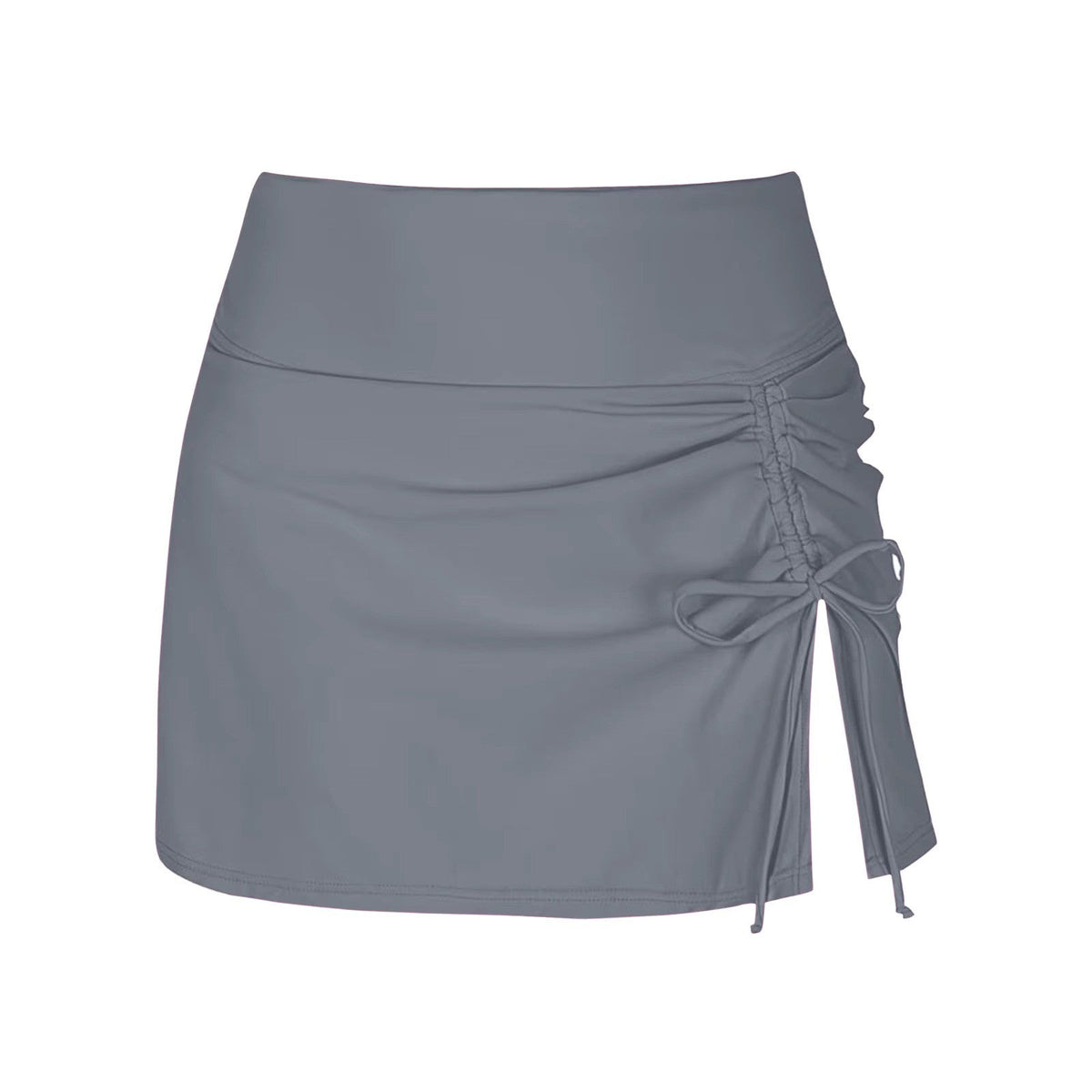 Ruched Swim Skirt with Side Slit