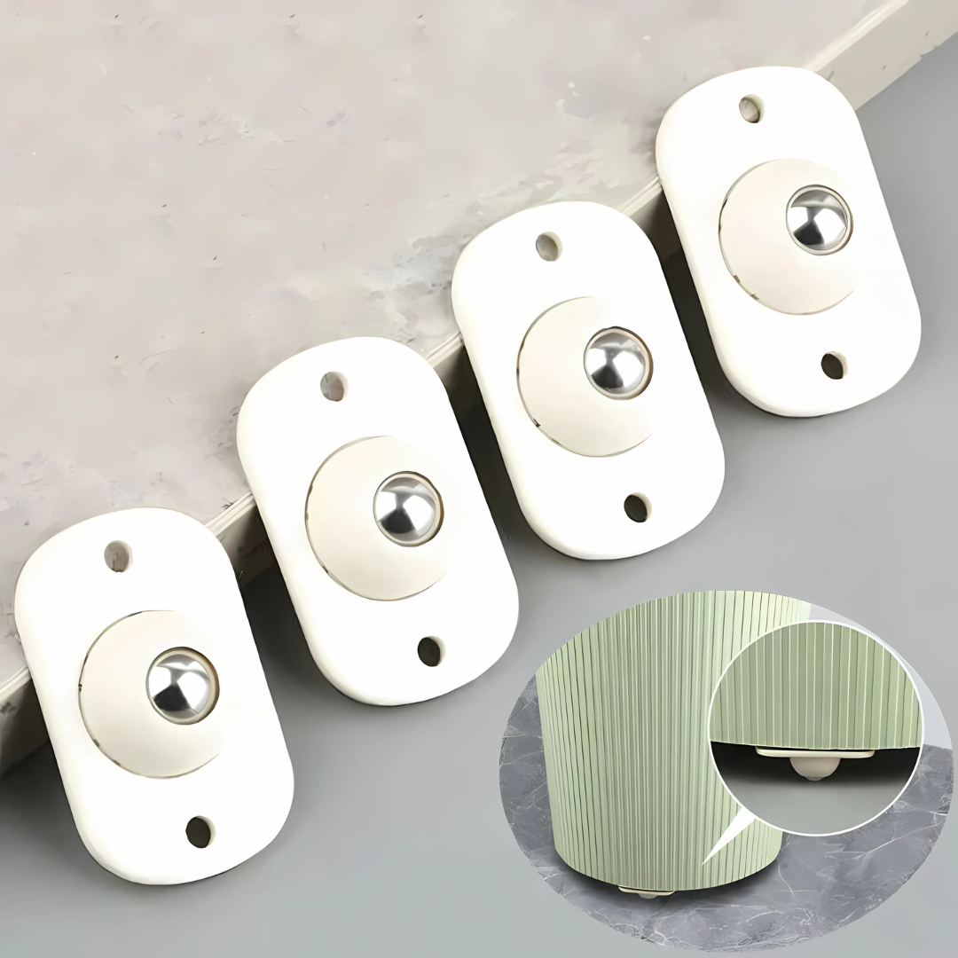 Self-Adhesive Mini Caster Wheels (4 Pieces)