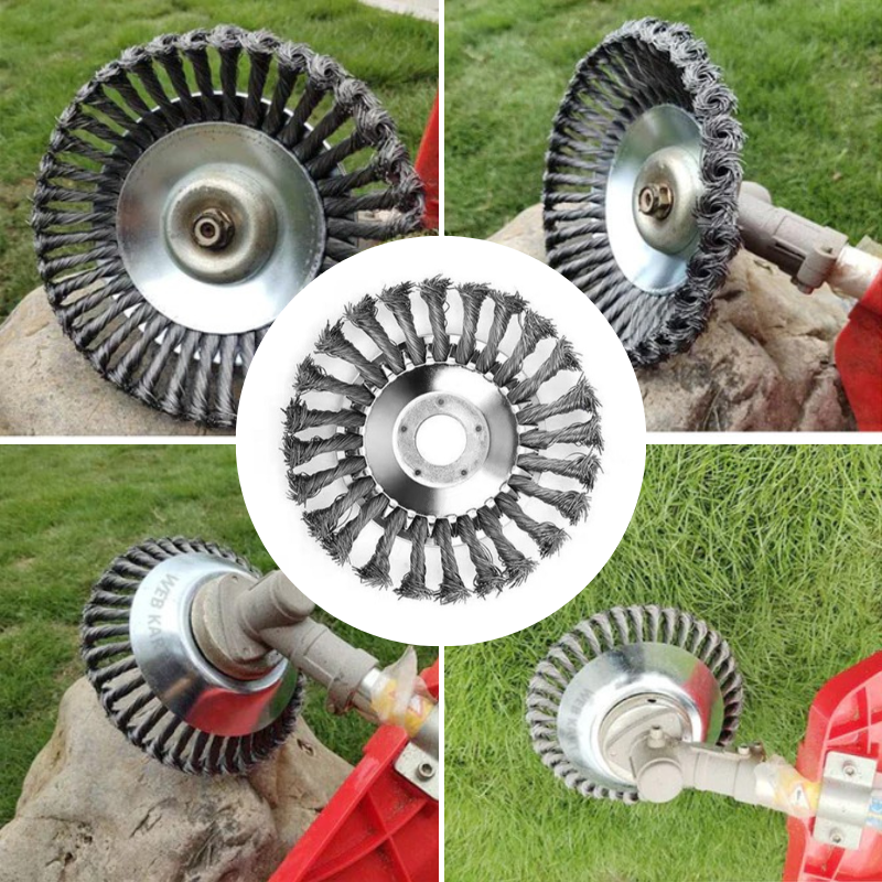 Steel Wire Brush Trimmer Attachment for Weed Removal