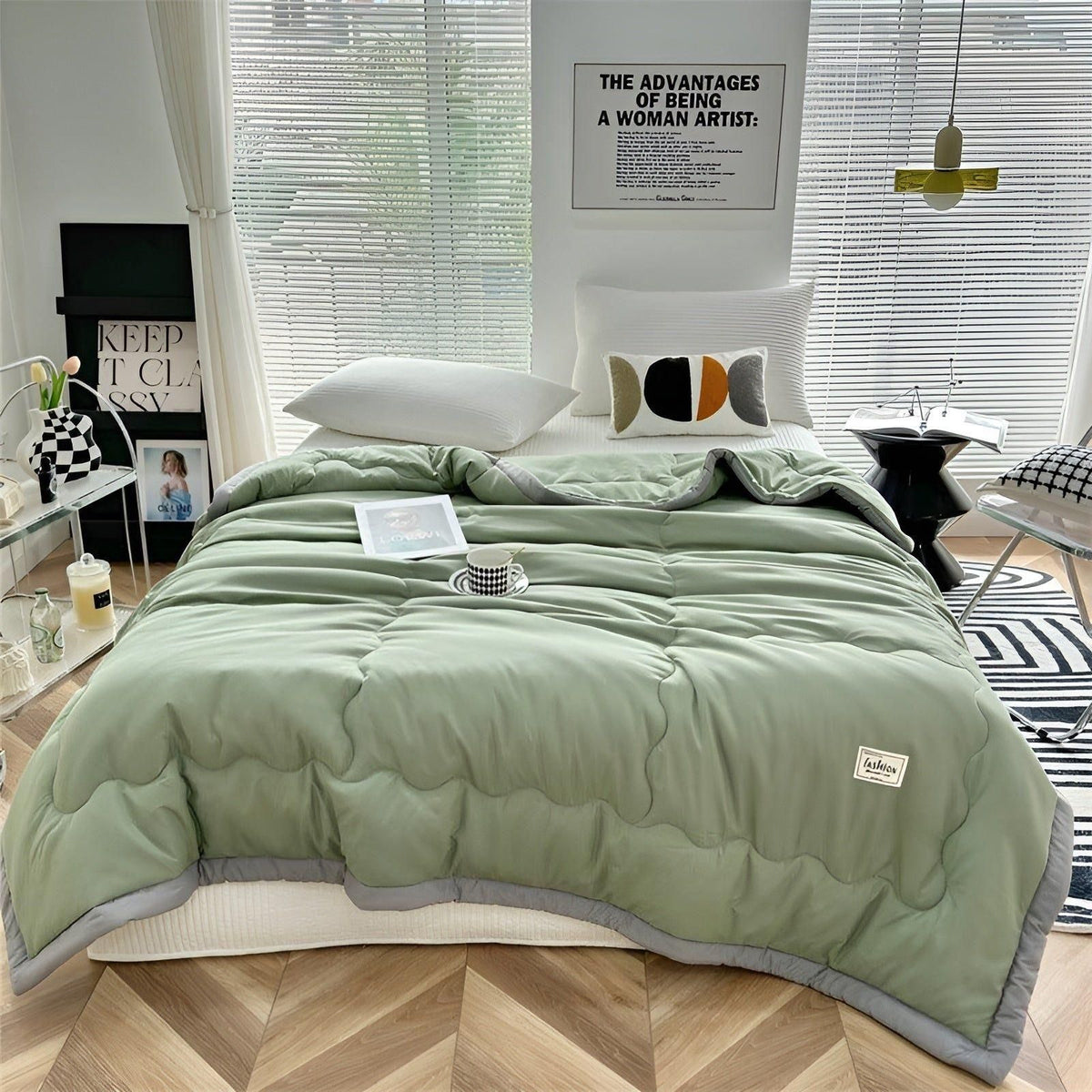 Summer Cooling Comforter Made of High-Quality Cooling Fibers - Lightweight and Breathable for Pleasant Nights