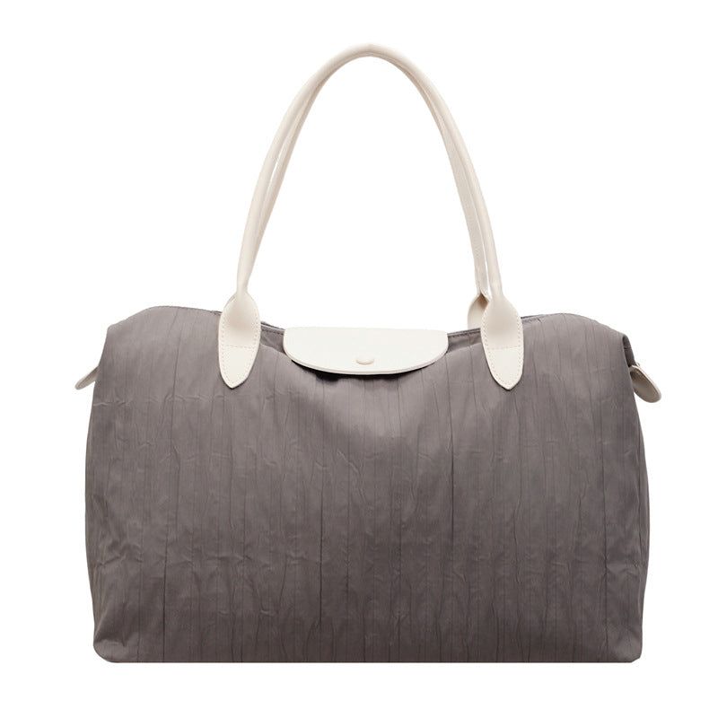 Textured Leather Travel Tote Bag