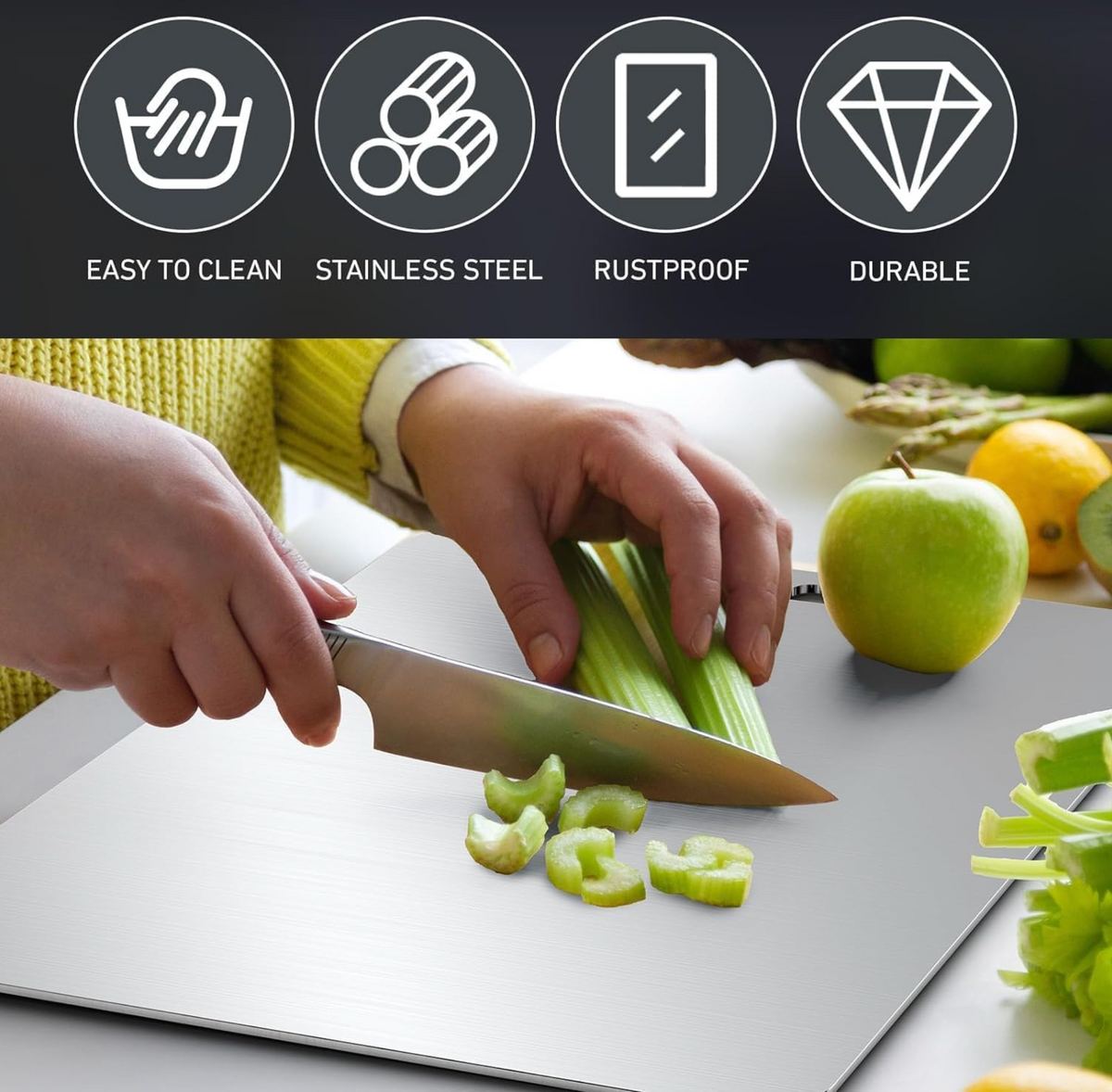 Titanium Cutting Board - Scratch-Resistant & BPA-Free
