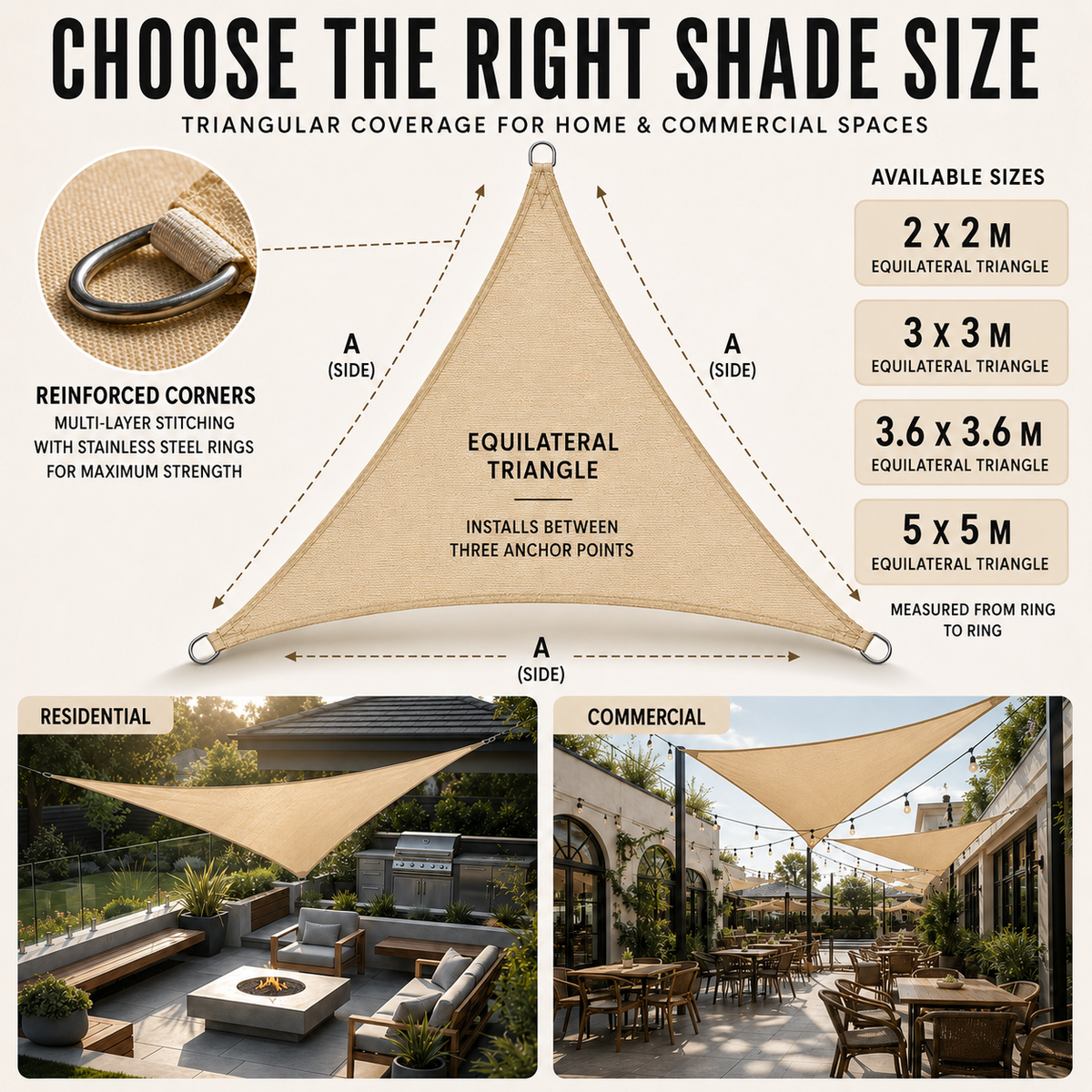 Triangular Sun Shade Sail