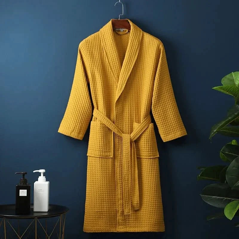 Unisex Waffle Bathrobe – Lightweight & Breathable