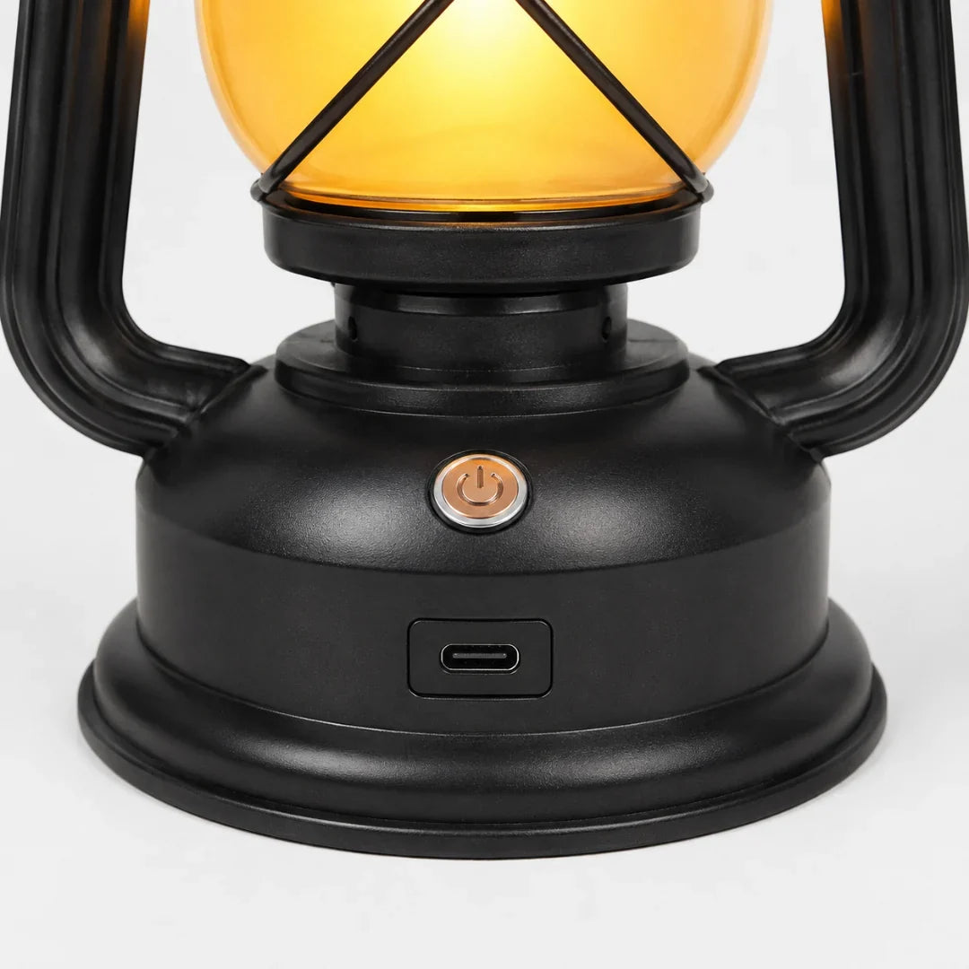 Vintage-Style Rechargeable Flame-Effect Lantern