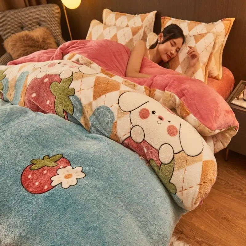 Warm Winter Flannel Duvet Cover