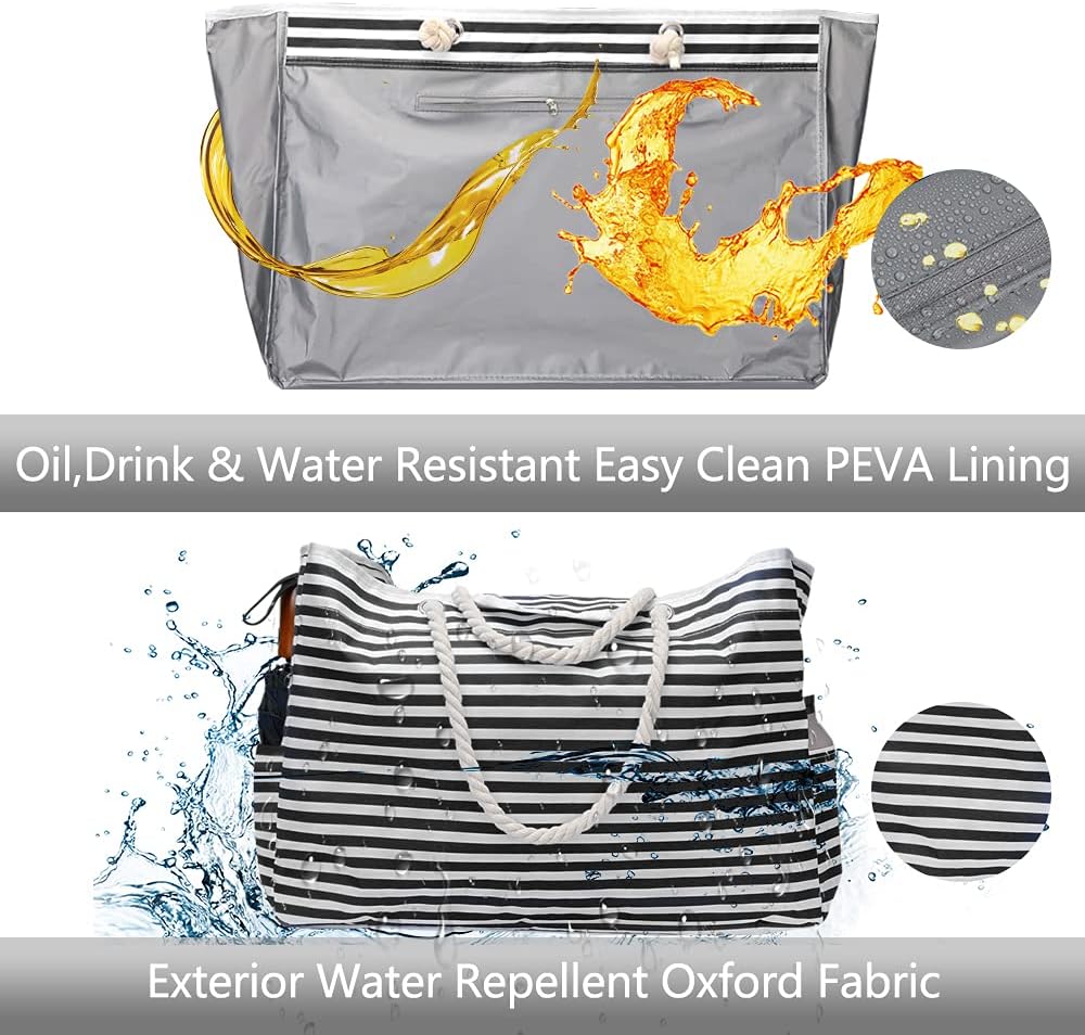Waterproof Extra Large Beach Bag with Travel Pouch