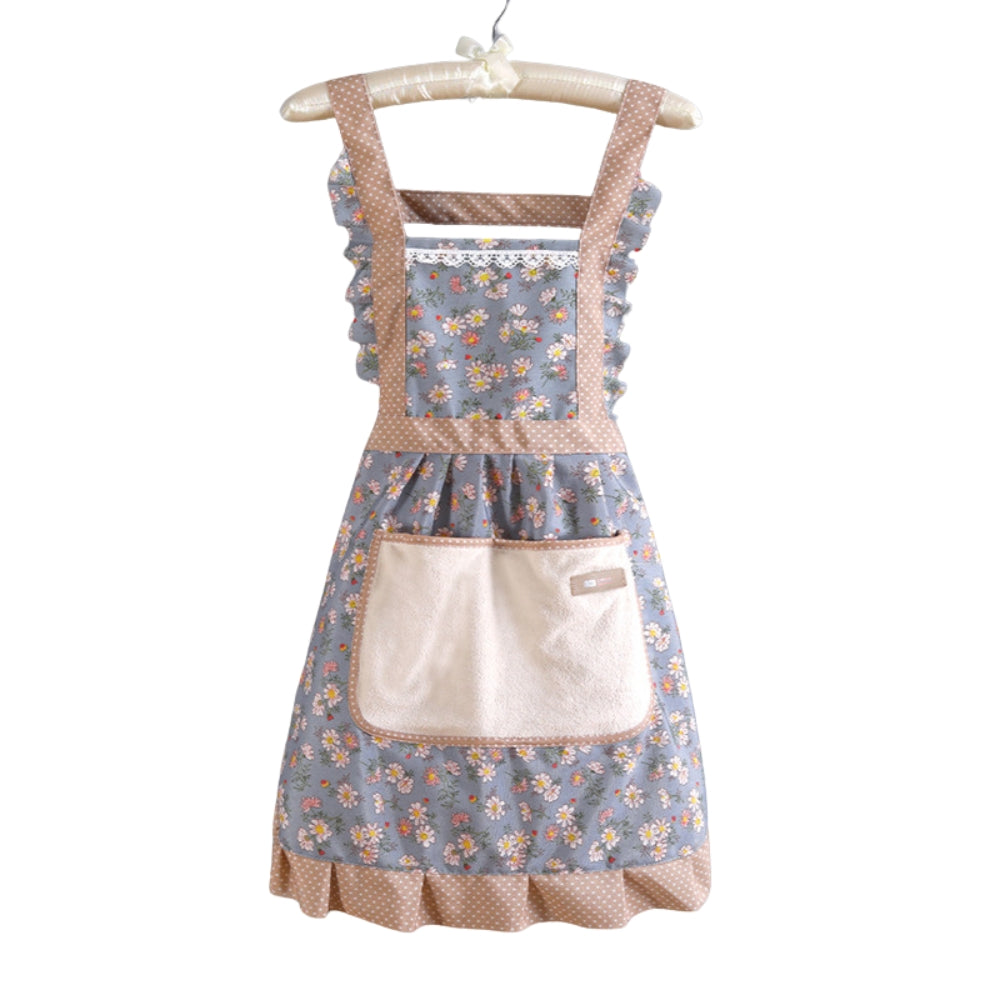 Waterproof Floral Cotton Kitchen Apron