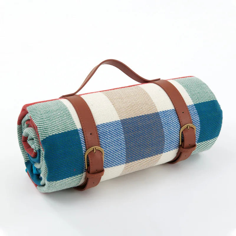 Waterproof Picnic Blanket with Leather Carrying Strap
