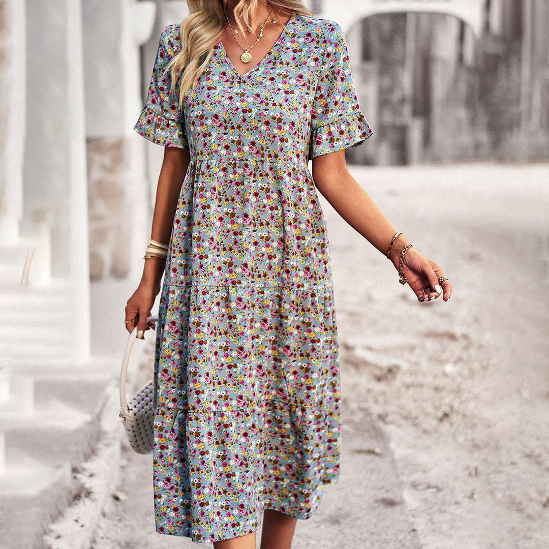 Women's Chic Summer Floral Midi Dress