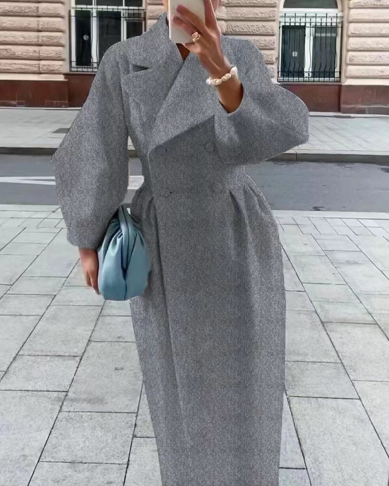 Women's Double-Breasted Maxi Coat