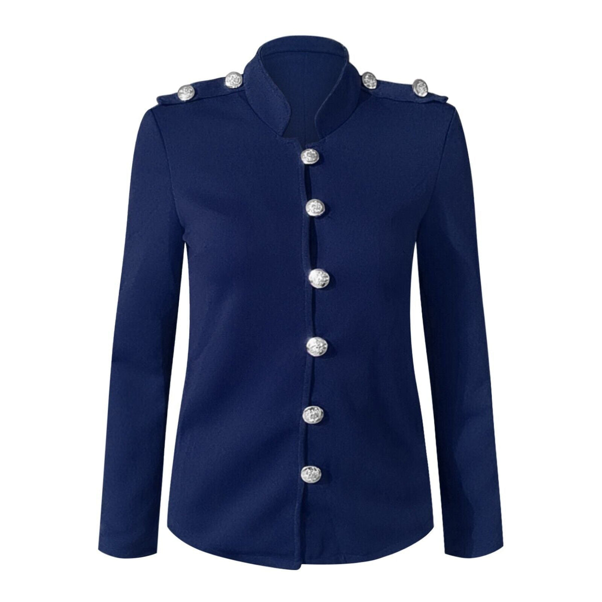Women's Fitted Blazer Jacket with Front Buttons