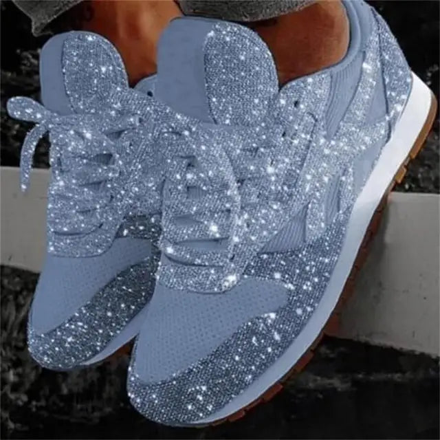 Women's Glitter Lace-Up Shoes