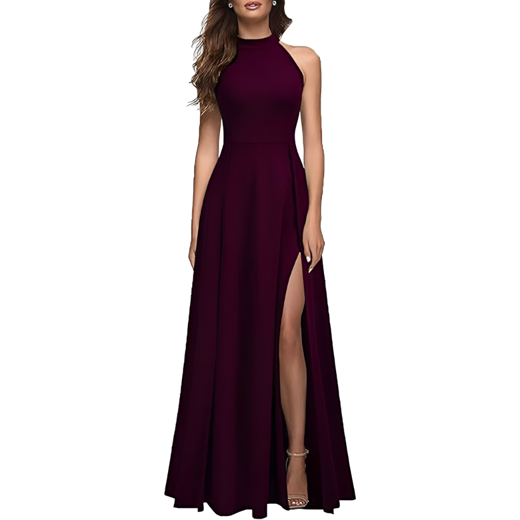Women's Halterneck A-Line Maxi Dress