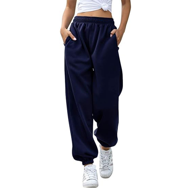 Women's High-Waisted Baggy Sweatpants - Loose Fit for Freedom of Movement and a Casual Look