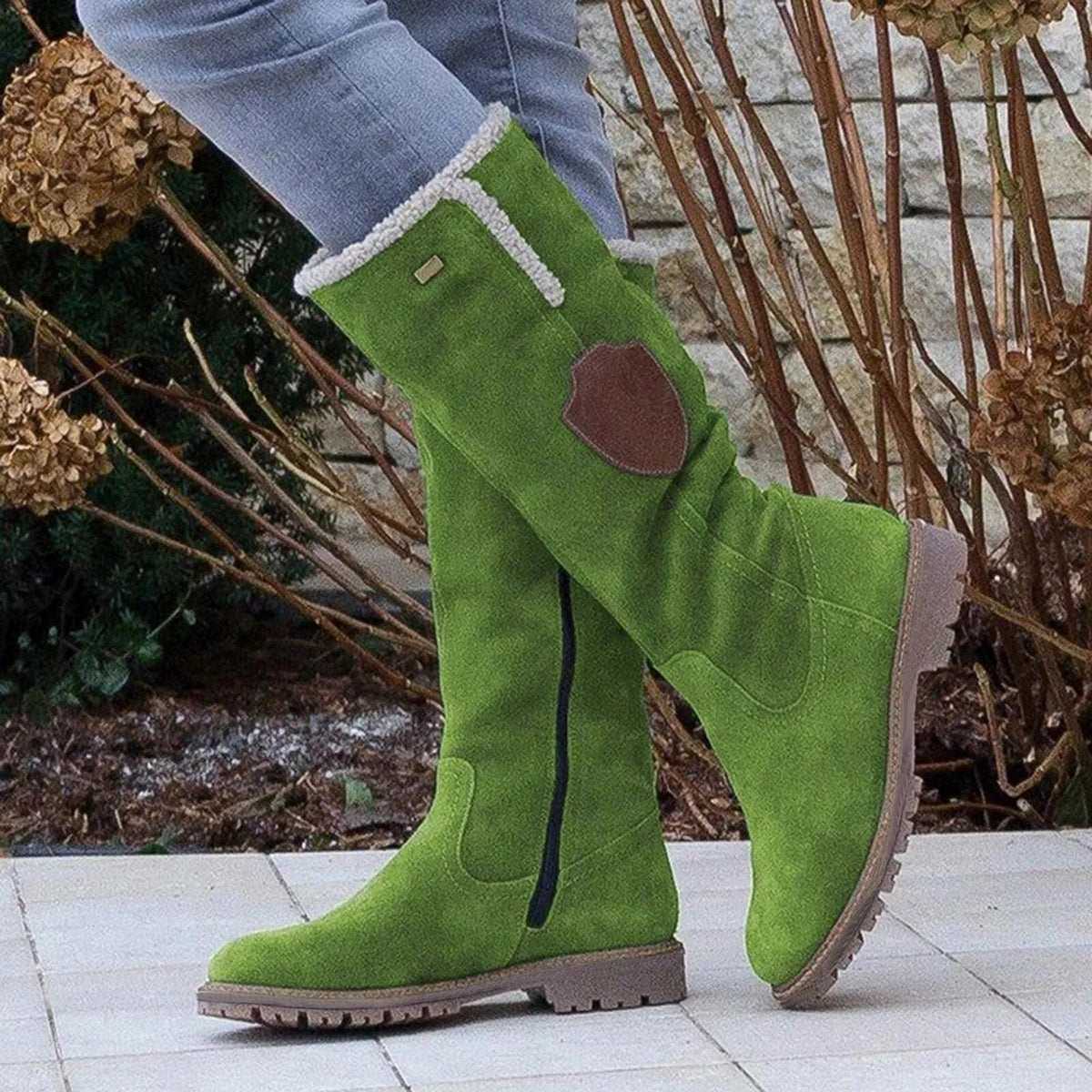 Women's Knee-High Shearling Trim Boots