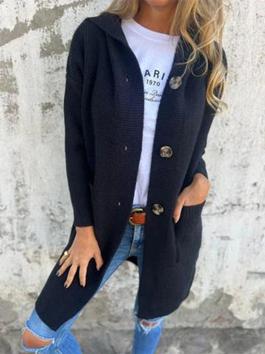 Women's Long Hooded Cardigan