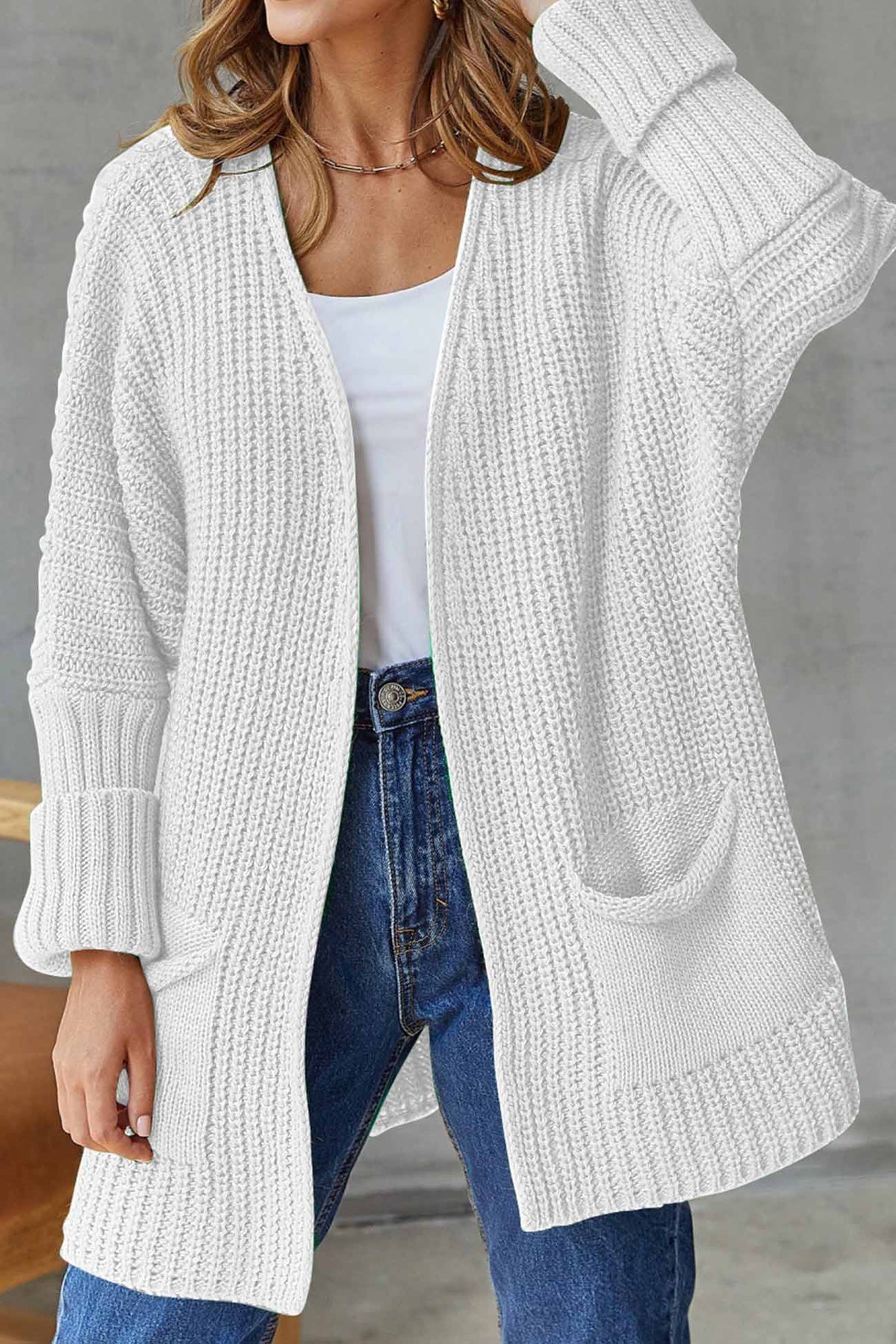 Women's Open-Front Knitted Cardigan