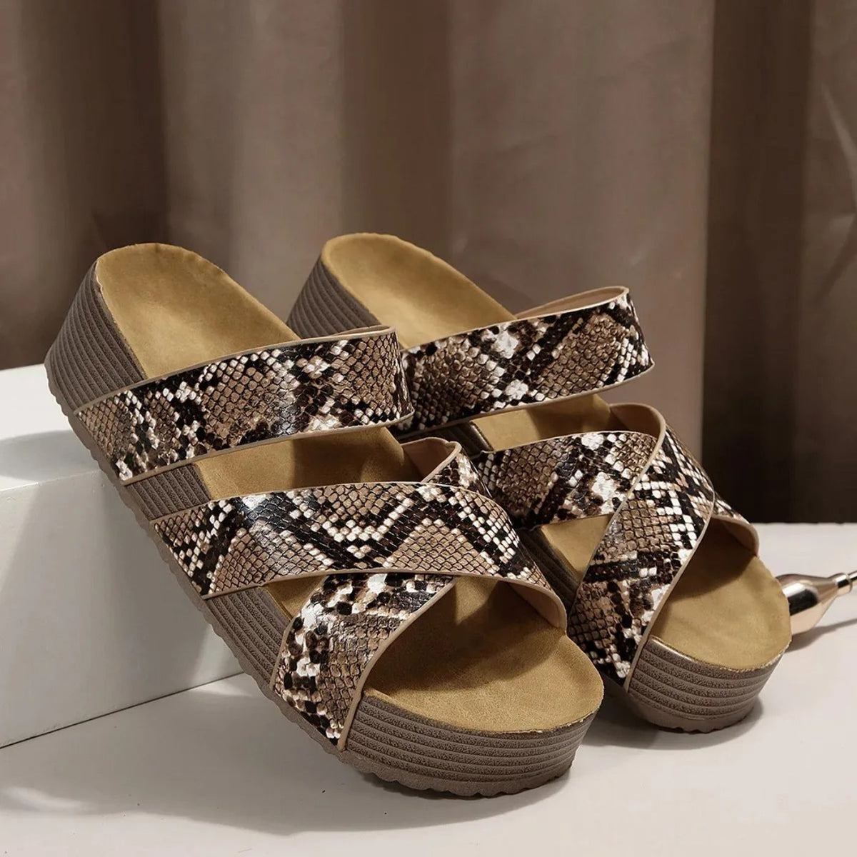 Women's Open-Toe Slip-On Sandals | Double Strap