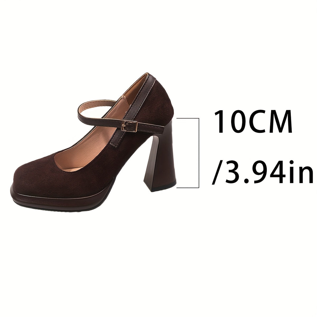 Women's Platform Heel Mary Jane Shoes with Strap