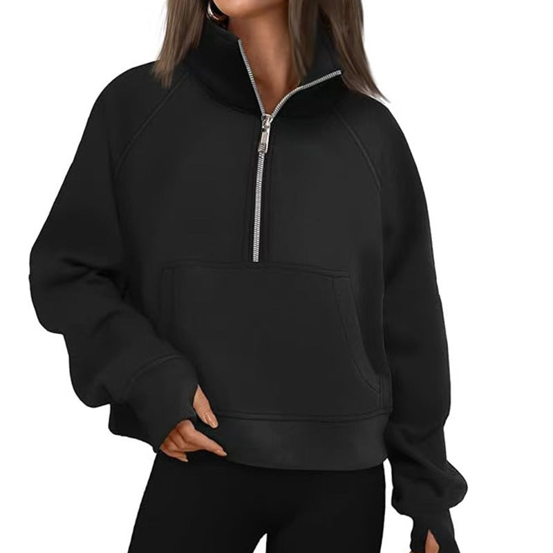Women's Sporty High-Collar Hoodie