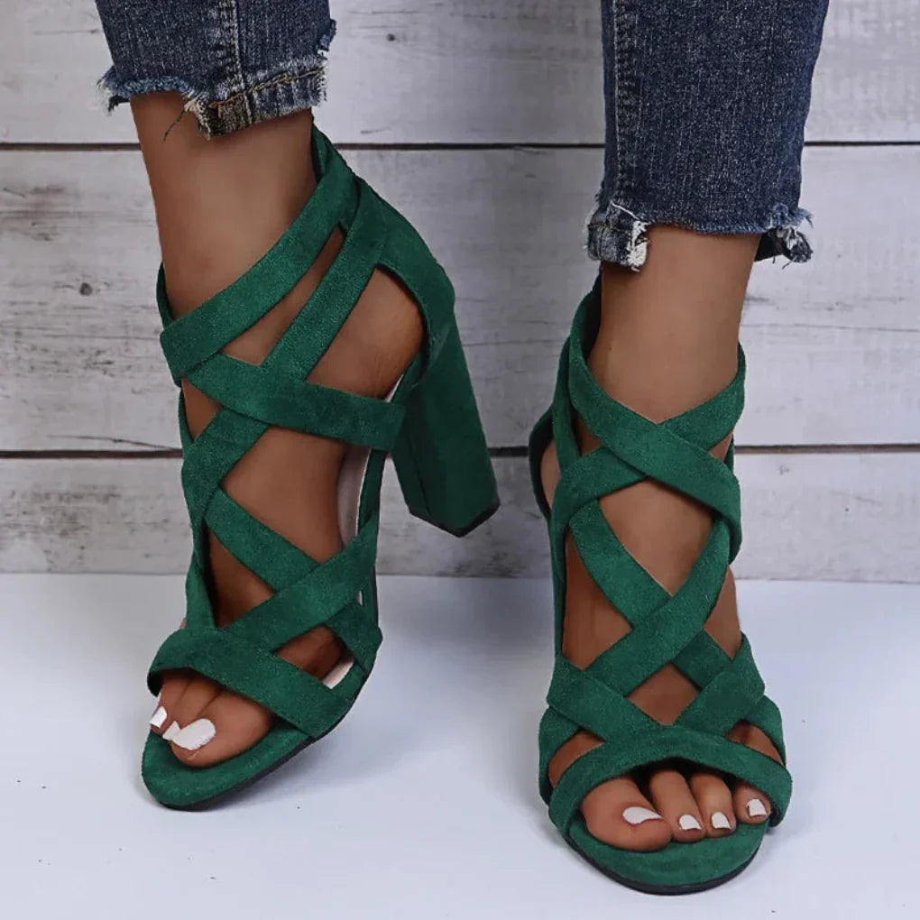 Women's Spring Strappy Block Heel Pumps – Stylish & Comfortable